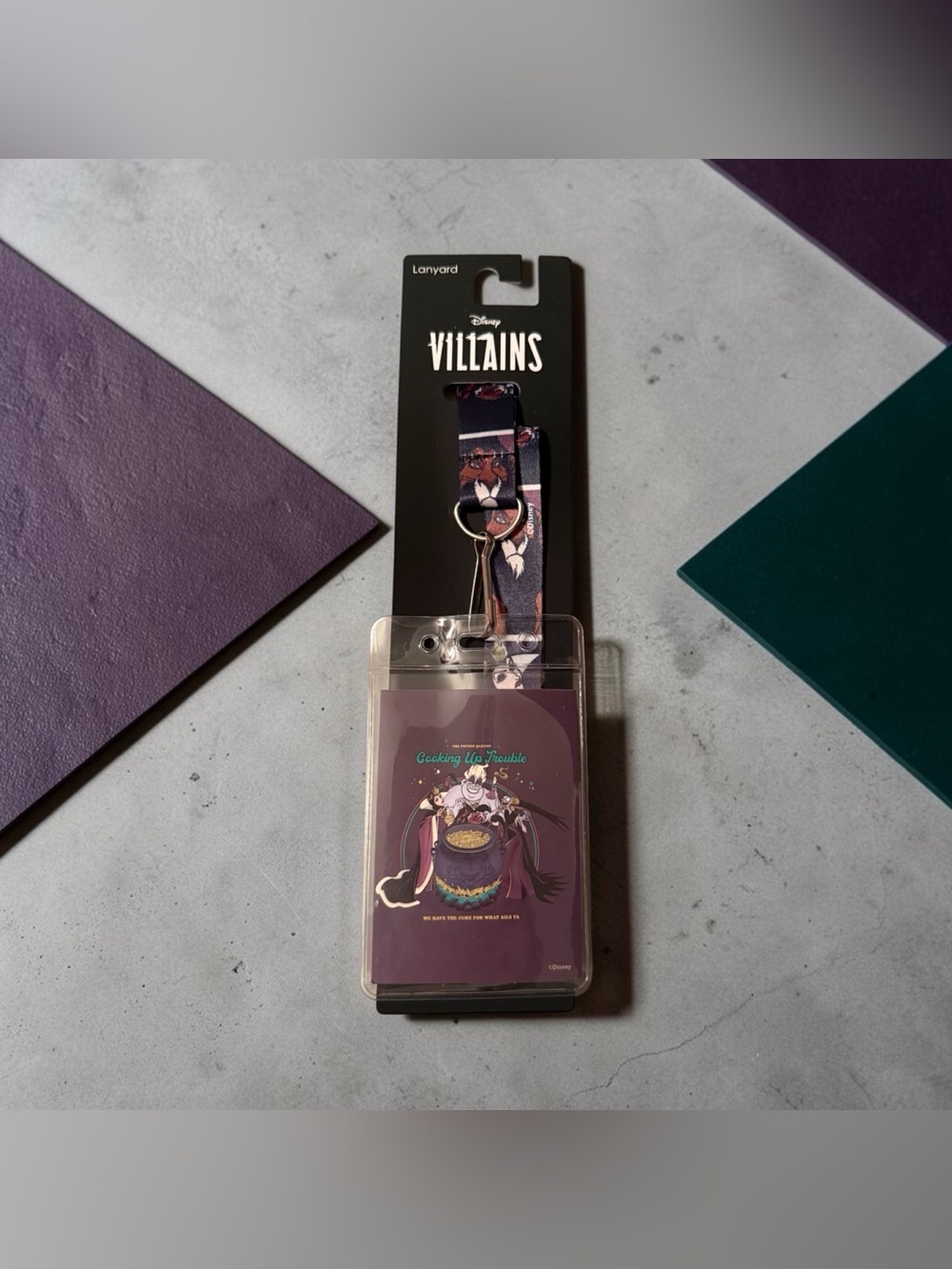 Disney Villains Lanyard and Card Holder - Purple and Black